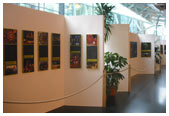 A temporary exhibition wall
